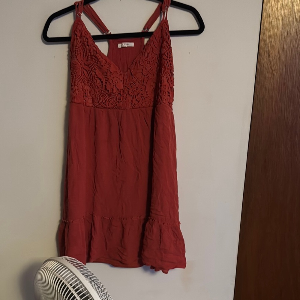 Maurices Orange Ruffled Sleeveless Camisole Dress